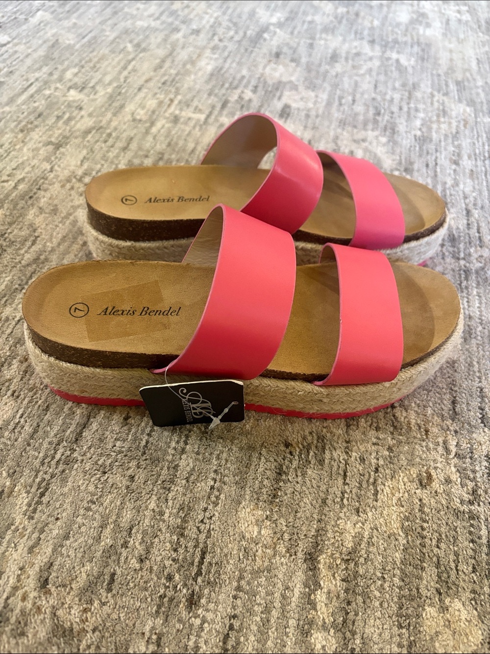 Alexis Bendel Pink Double-Strap Platform Sandals - women’s size 7
